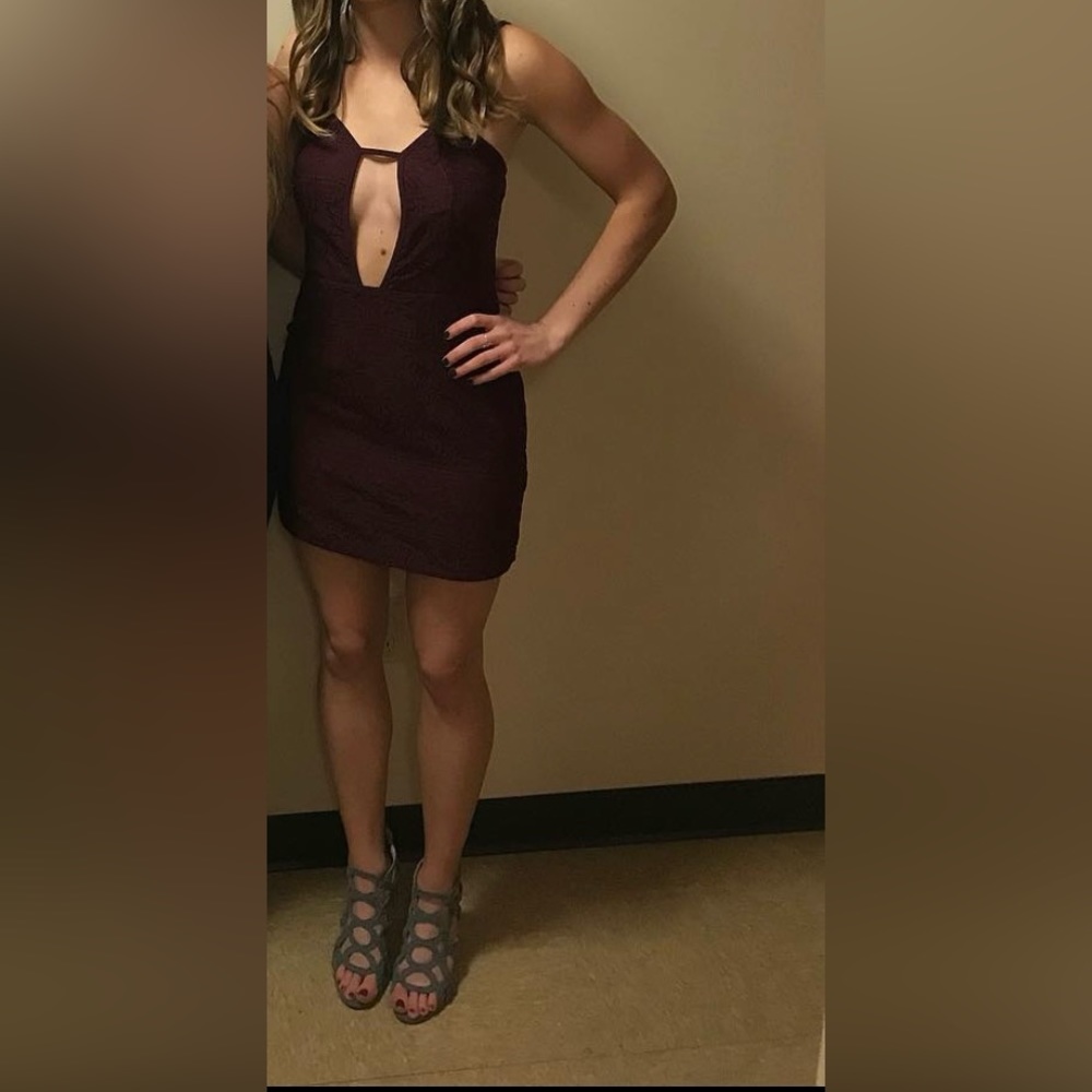 Maroon cocktail dress